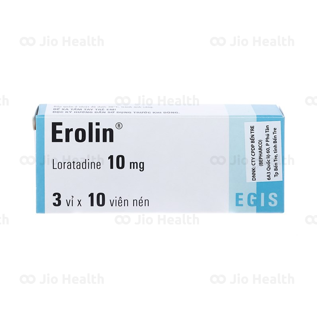 Thuốc Erolin loratadine 10mg có tác dụng phụ nào không? 
